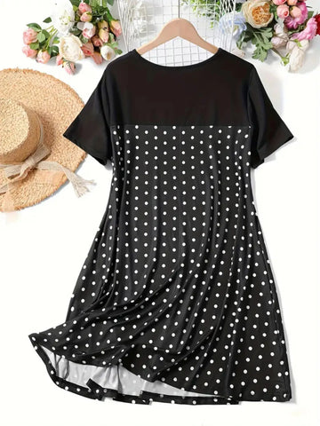 Dot Short Sleeve Lounge Dress DJPT